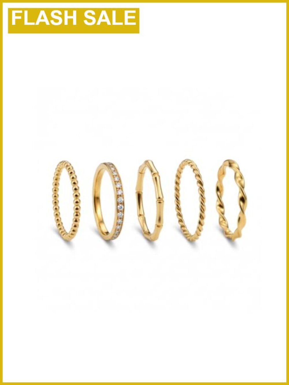 Stainless Steel Stackable Rings Set Women 5PCS Stacking Rings Gift